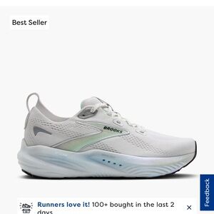 Brooks White and Gray Athletic Shoes